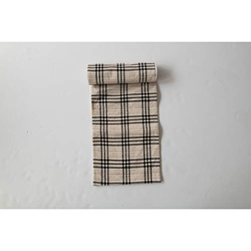 Creative Co-Op Black Plaid Woven Table Runner - Stylish and Durable