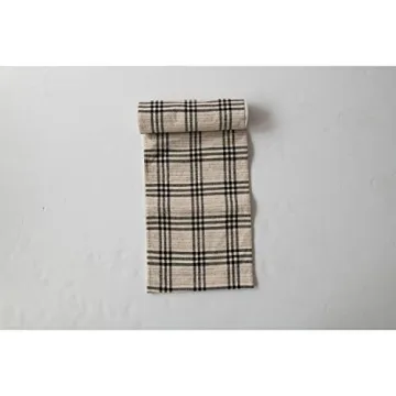 Creative Co-Op Black Plaid Woven Table Runner - Stylish and Durable
