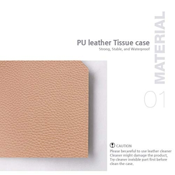 carrotez Tissue Box Cover, [Refined] Modern PU Leather Rectangular Tissue Box Holder - Decorative Holder/Organizer for Bathroom Vanity Countertop, Night Stands, Office Desk 9.5"X5"X5" - Peach Pink