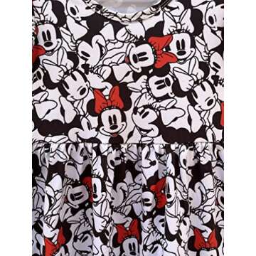 Ruffles Boutique Baby Girl Clothing Dress Little Girls Micky Mouse Minny Cartoon Characters Spring Summer Dress Outfit Sets M, Red Micky