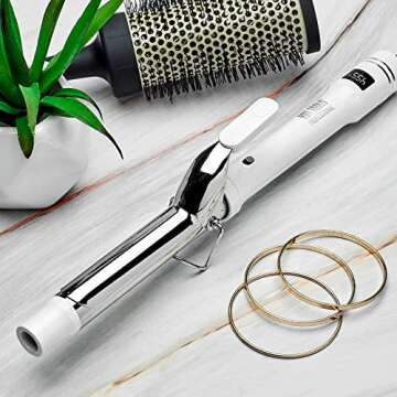 HOT TOOLS Pro Artist White Gold Digital Curling Iron, 1 inch