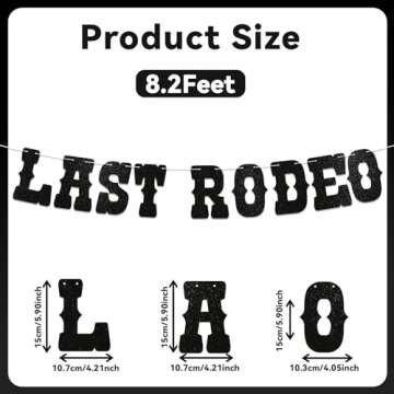 Last Rodeo Banner - Western Nashville Themed Bachelorette Party Decorations