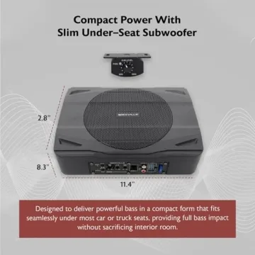 Rockville SS8P 400w Slim Active Subwoofer for Cars Trucks