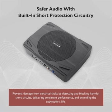 Rockville SS8P 400w Slim Active Subwoofer for Cars Trucks