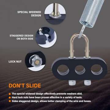 TORQUE 25" Single Tender Spring Kit Assembly Hanger Tracker Holder with Hose Tender Clamp for Heavy ...