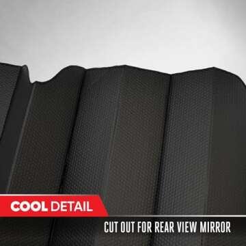 Motor Trend Accordion Black Car Windshield Sun Shade - Car Sun Visor Sun Shade for Car Windshield - Car Window Shades for SUV & Truck - Dash Cover Sun Protection Window Shade Accessories - 58" x 24"