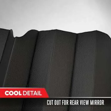 Motor Trend Accordion Black Car Windshield Sun Shade - Car Sun Visor Sun Shade for Car Windshield - Car Window Shades for SUV & Truck - Dash Cover Sun Protection Window Shade Accessories - 58" x 24"