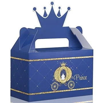 12 Pieces Little Prince Crown Treat Boxes - Charming Party Supplies