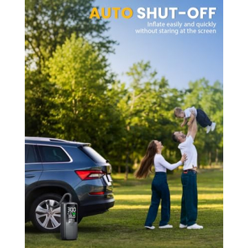 Portable Tire Inflator with LED Light Auto Shut-Off