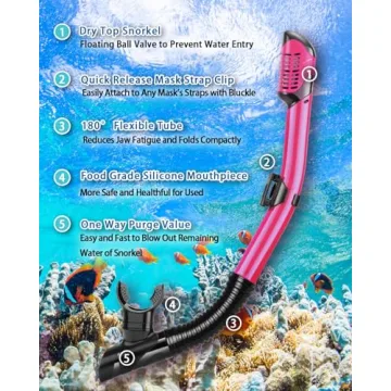 PIYAZI Snorkel Set with Fins, Mask & Dry Top Snorkel