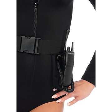 Leg Avenue womens 5 Pc Swat Team Babe Costume With Bodysuit, Belt, Leg Garter, Toy Walkie Talkie, Hat