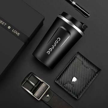 Men's Birthday Gift Set: Mug, Wallet & Belt