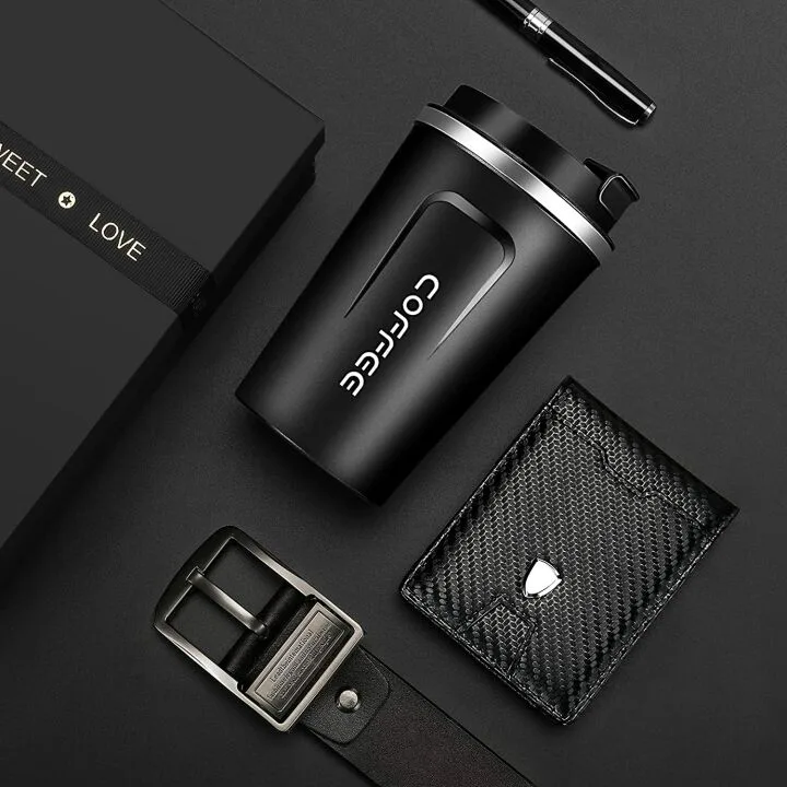 Men's Birthday Gift Set: Mug, Wallet & Belt