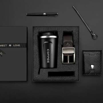 Men's Birthday Gift Set: Mug, Wallet & Belt