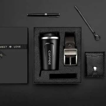 Men's Birthday Gift Set: Mug, Wallet & Belt