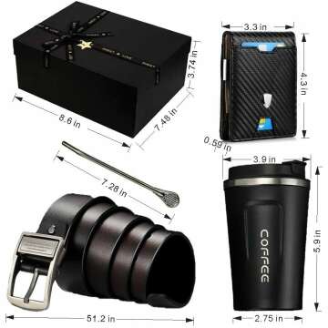 Men's Birthday Gift Set: Mug, Wallet & Belt