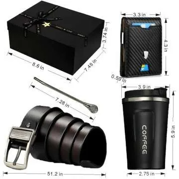 Men's Birthday Gift Set: Mug, Wallet & Belt
