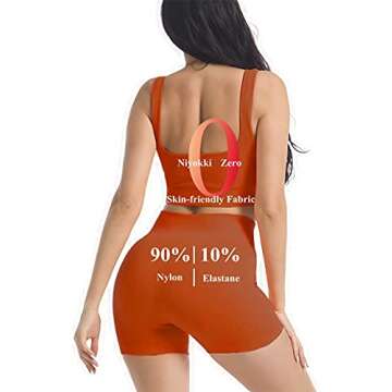 niyokki Workout Sets for Women, Seamless Crop Tops Leggings Matching 2 Pieces Outfits, Two Piece Yoga Workout Outfits (S, Dark orange)