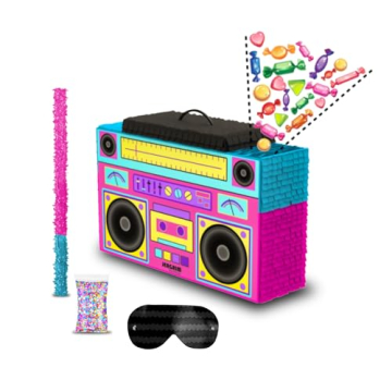 Durable Boombox Piñata Set for Retro Birthday Fun