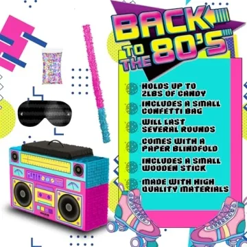 Durable Boombox Piñata Set for Retro Birthday Fun