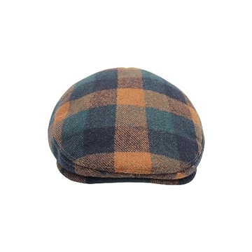 Stylish YOFARCHOY Men's Tweed Newsboy Cap in Orange