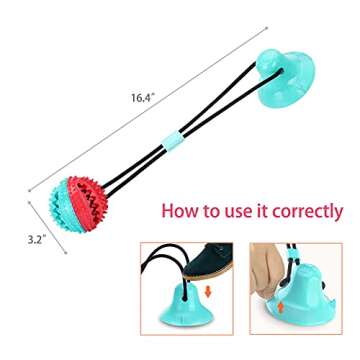 Askhald Dog Toys Dog Chew Toys for Aggressive chewers, Puppy Dog Training Treats Teething Rope Toys for Boredom Dog Puzzle Treat Food Dispensing Ball Toys for Puppies Teething (Blue)