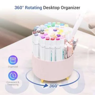 4Johor Pink Desk Organizer with 5 Compartment Design