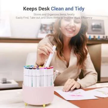 4Johor Pink Desk Organizer with 5 Compartment Design