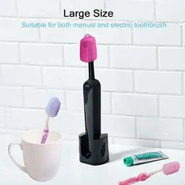 V-TOP Electric Toothbrush Head Cover, 5 Pack Toothbrush Covers Caps for Travel, Silicone Portable Tooth brush Pod Case Protector for Home and Outdoor