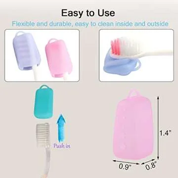 V-TOP Electric Toothbrush Head Cover, 5 Pack Toothbrush Covers Caps for Travel, Silicone Portable Tooth brush Pod Case Protector for Home and Outdoor