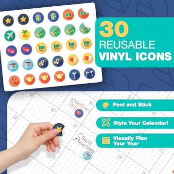 Large Dry Erase Wall Calendar - 25" x 44" - Premium Yearly Whiteboard Planner for Office, Home, and School - Laminated, Erasable, and Reusable