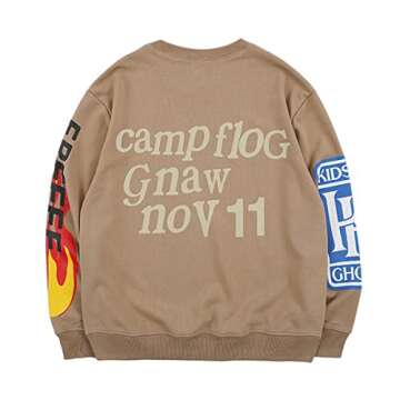 cpfm.xyz Kanye Lucky Me I See Ghosts Hoodie Hip Hop Heavyweight Hooded Khaki