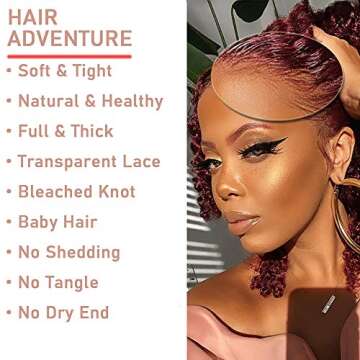 99J Lace Front Bob Wig Curly Wigs for Black Women Wet and Wavy Brazilian Remy Hair Unprocessed Human Hair Wigs Pre Plucked With Baby Hair Lace Frontal Wigs With Natural Hairline Wine Red 14 Inch