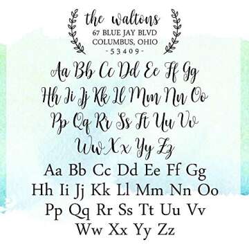 Custom Self-Inking Address Stamp with Laurel Branch Design (Medium, Style 4)