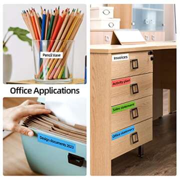 5 Pack Colored Label Tape Compatible with Dymo Letratag Refills, Replacement for Dymo Label Maker Refills 12mm x 4m(1/2" x 13') Plastic Label Refills for Dymo Letratag LT100H LT100T QX50 Label Makers