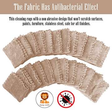Sunny zzzZZ 24 Pack Kitchen Dishcloths for Efficient Cleaning