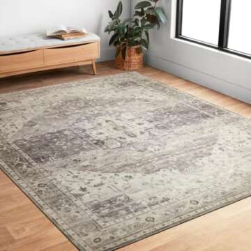 Loloi II Hathaway Collection HTH-04 Beige/Multi 3'-6" x 5'-6", .25" Thick, Accent Rug, Soft, Durable...