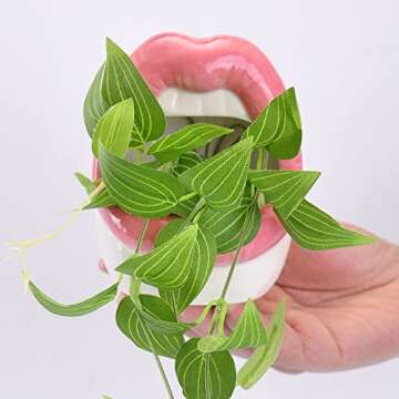 WHJY Sexy Lips Planter Pot, Ceramic Succulent Planter - Pink