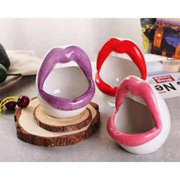 WHJY Sexy Lips Planter - Cute Ceramic Succulent Holder