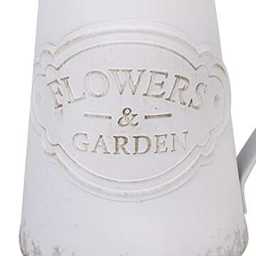 SOUJOY Rustic Shabby Chic Vase, Farmhouse Galvanized Flower Vase, Metal Milk Jug Vase, French Style Vintage Decorative Pitcher for Home Decor, Photo Props, Sparklers for Weddings