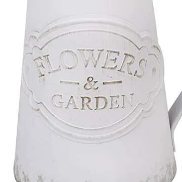 SOUJOY Rustic Shabby Chic Vase, Farmhouse Galvanized Flower Vase, Metal Milk Jug Vase, French Style Vintage Decorative Pitcher for Home Decor, Photo Props, Sparklers for Weddings