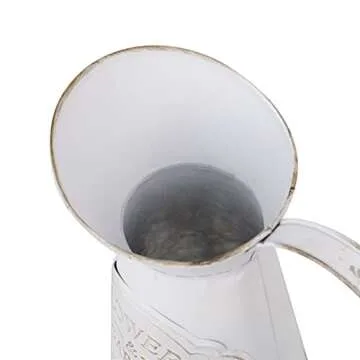 SOUJOY Rustic Shabby Chic Vase, Farmhouse Galvanized Flower Vase, Metal Milk Jug Vase, French Style Vintage Decorative Pitcher for Home Decor, Photo Props, Sparklers for Weddings