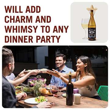 Monkey Business elCorko Silicone Wine Stopper, Bottle Stopper with Sombrero Design, Wine Accessories, Keeps Wine Fresh, Wine Gifts