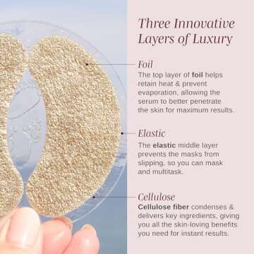 Wander Beauty Baggage Claim - Rose Gold & Gold Foil Under Eye Patches For Dark Circles and Puffiness...