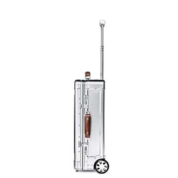 Sterling Pacific - 35L Cabin Travel Case - Full Aluminum Carry On Luggage, Italian Leather Handles