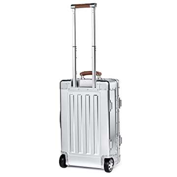 Sterling Pacific - 35L Cabin Travel Case - Full Aluminum Carry On Luggage, Italian Leather Handles