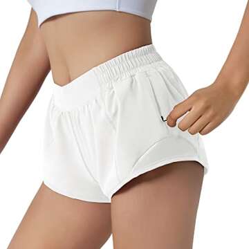 Aurefin Running Shorts for Women,Quick Dry Athletic Sports Shorts Lightweight Active Workout Gym Sho...