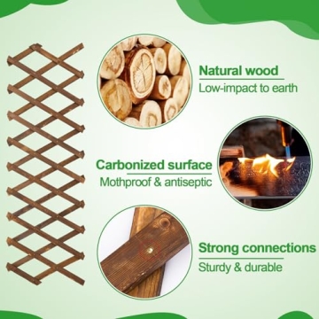 Expandable Wooden Wall Trellis Pack for Plants and Decor