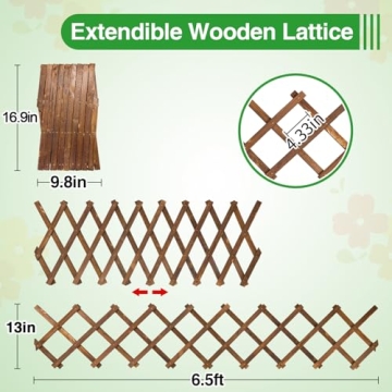 Expandable Wooden Wall Trellis Pack for Plants and Decor