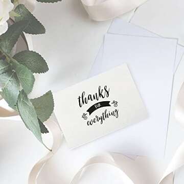 Assorted Thank You Cards - 48 Count with Kraft Envelopes